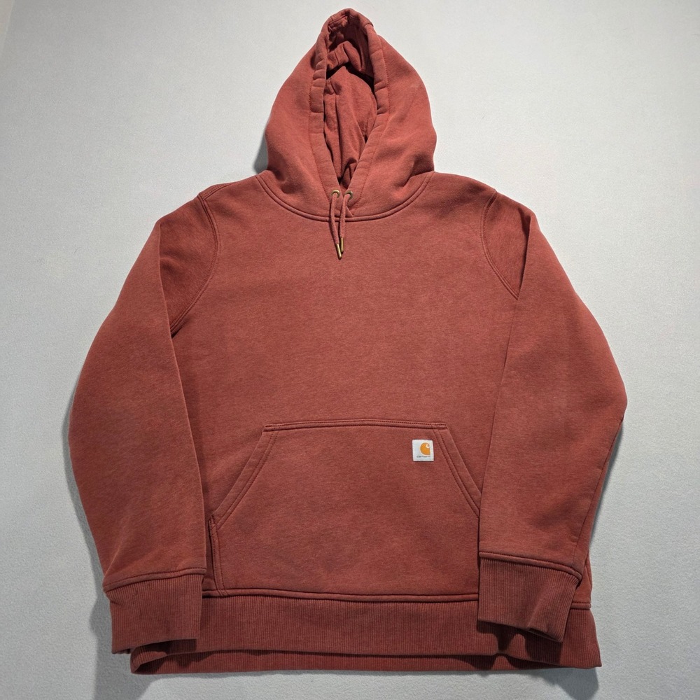 Carhartt Relaxed Fit Pullover Hoodie Coral Red Cotton Blend Size Youth XL‎ 16/18